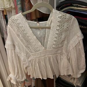 Free People flowy white top